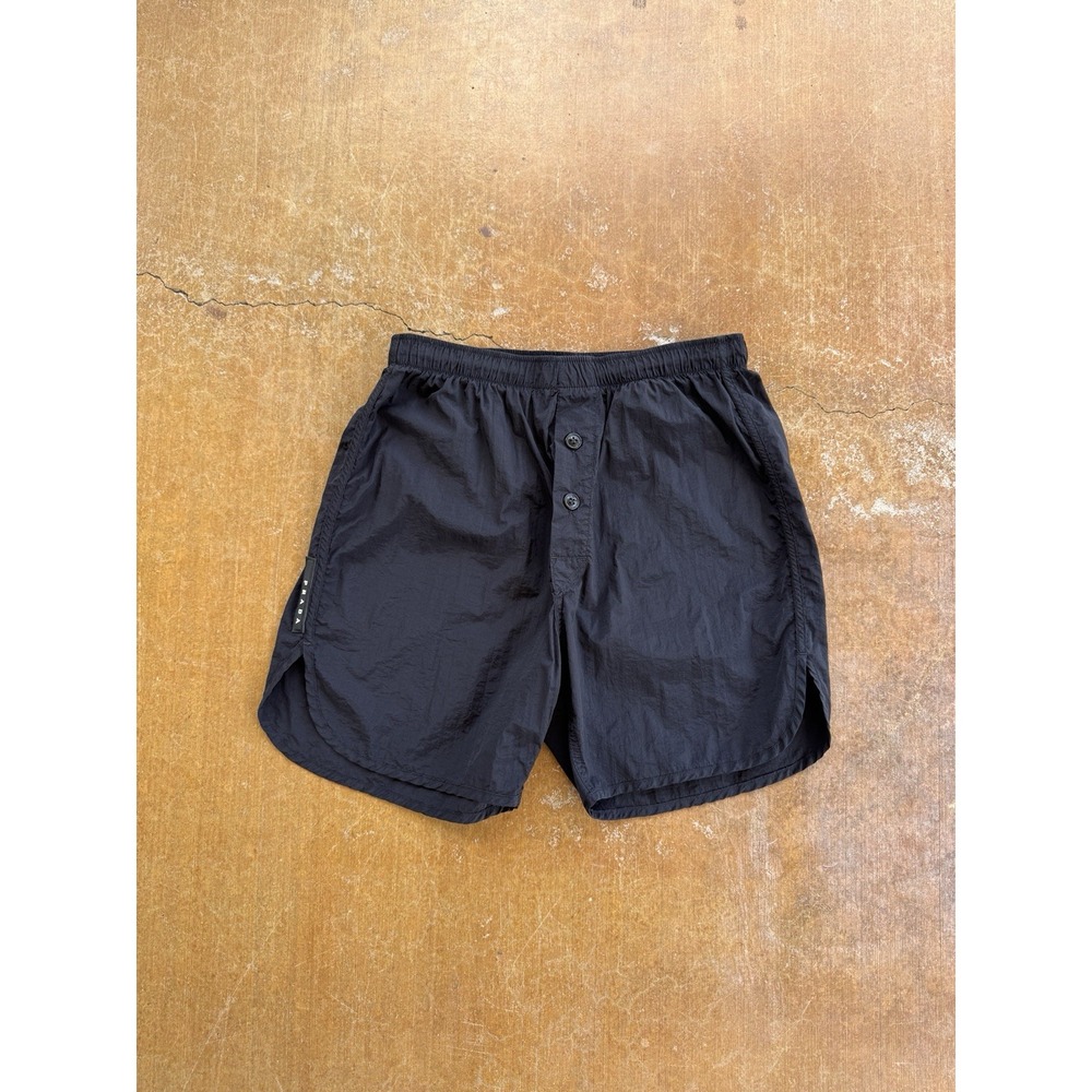 PRADA Swim Trunks Board Shorts Black Nylon Lightweight Boxing Style (XS)